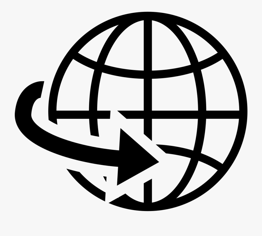 Globe Grid With An - Globe With Arrow Icon, Transparent Clipart