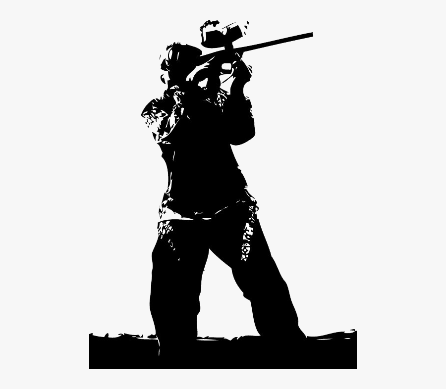 Paintball Guns Airsoft - Paintball Player Silhouette Hd, Transparent Clipart