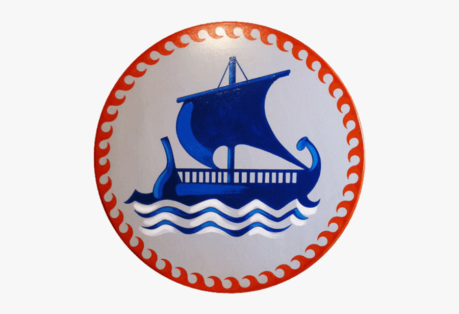 Sailing Ship Clipart Frog - Round Shield Designs Greek, Transparent Clipart