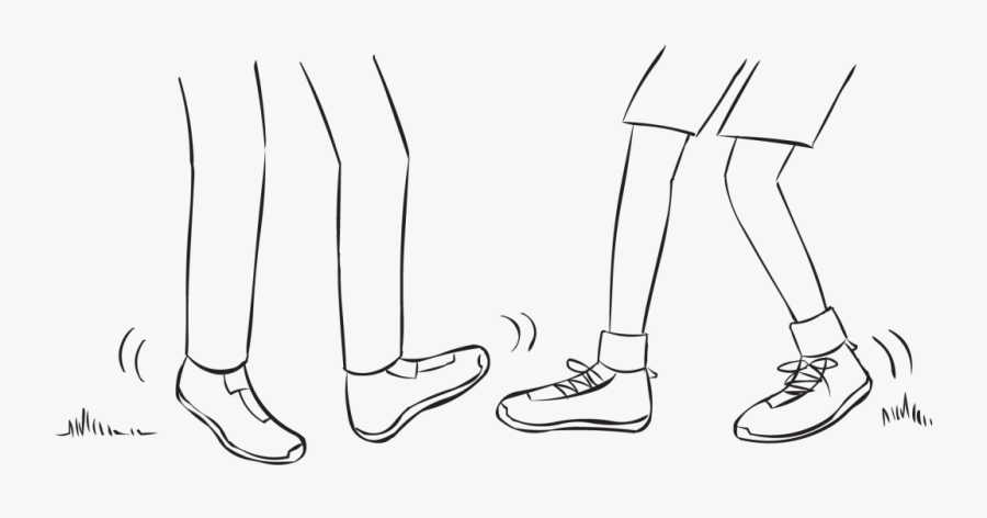 Two People Trying To Tag Each Others Feet In Fun Partner, Transparent Clipart