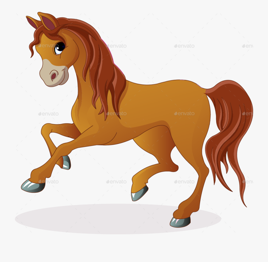 Transparent Horse And Foal Clipart - Cartoon Horse No Background, Transparent Clipart