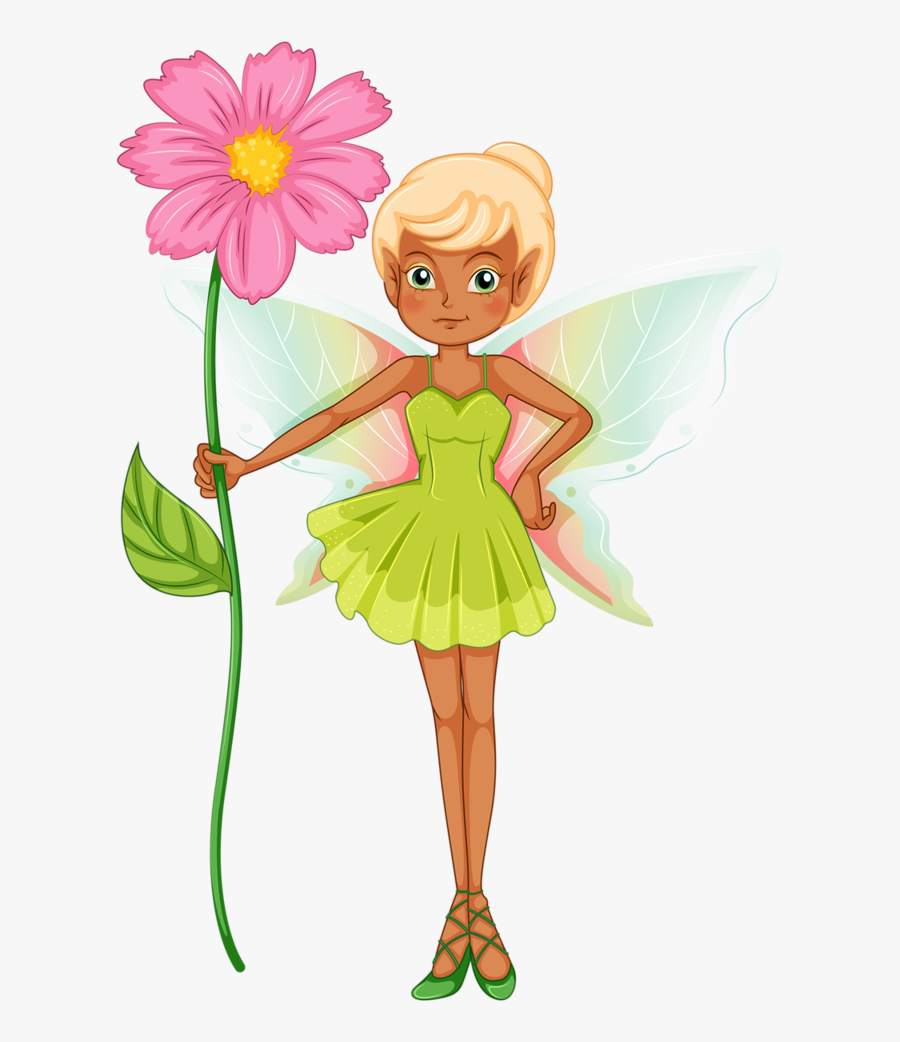 Fairy Vector Cartoon - Flowers Border Fairy, Transparent Clipart