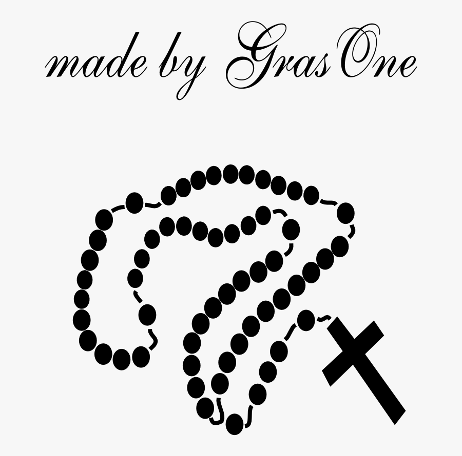 Rosary Lineart Free - Rosary Clipart Black And White, Transparent Clipart