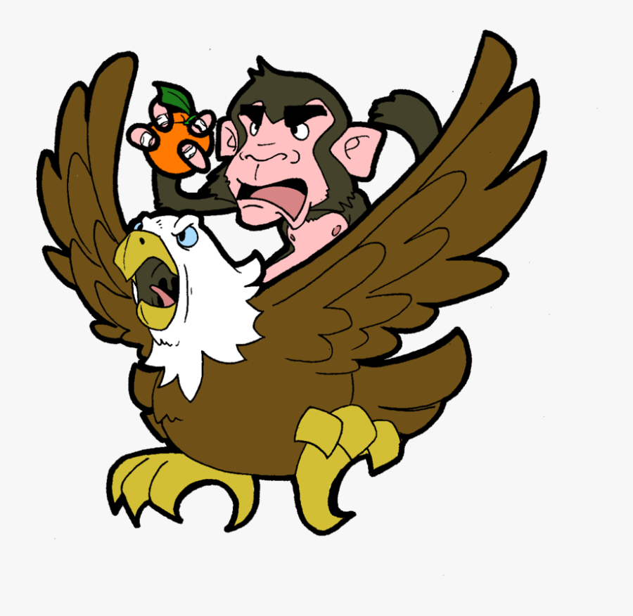Orange Monkey Eagle By J-cartoons On Clipart Library - Eagle And Monkey Clipart, Transparent Clipart