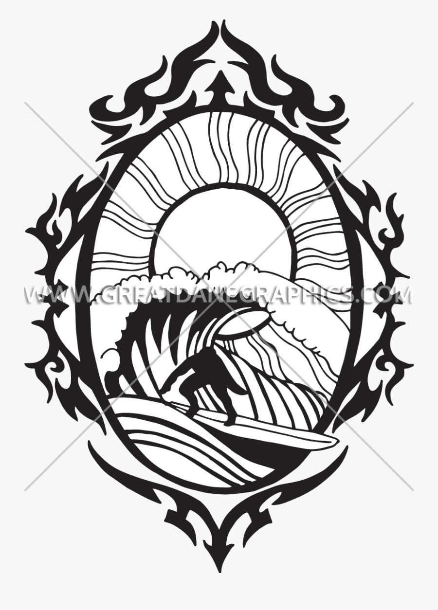 Surfer Clipart Tribal - Hawaii Surfing Clipart Black And White, Transparent Clipart