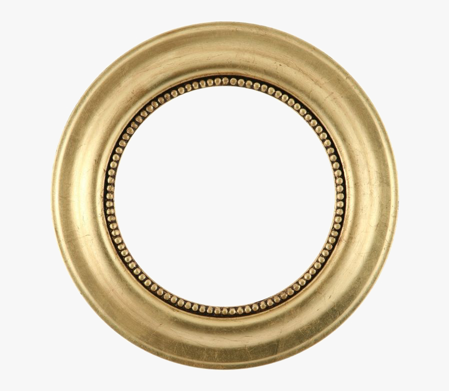 Picture Frame Mirror Gold Leaf Circle - Circle Frame With Transparent Background, Transparent Clipart
