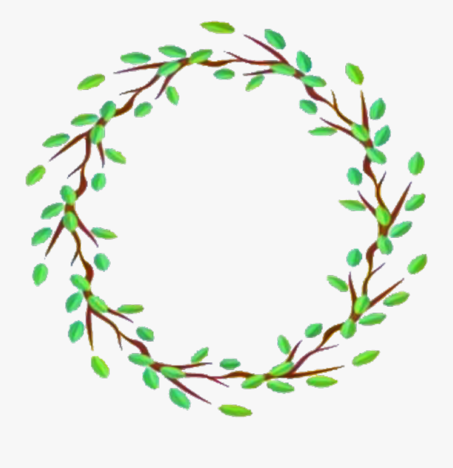 #leaves #frame #circle #sticker #freetoedit - Frame Photo Leaf Circle, Transparent Clipart