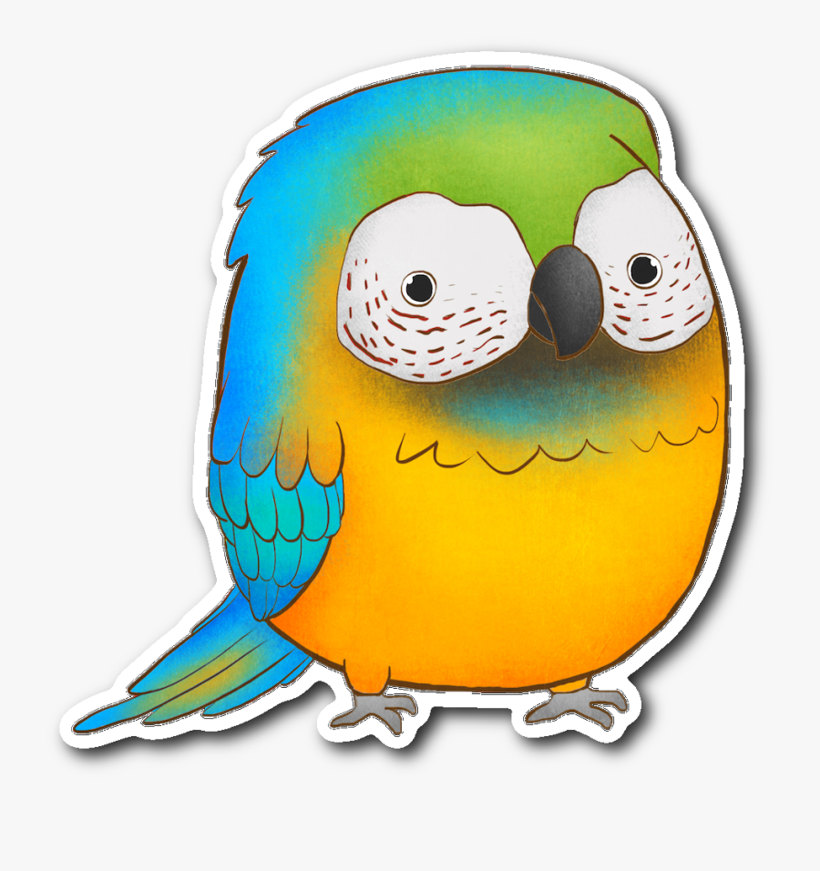 Blue Macaw Sticker - Budgie, Transparent Clipart