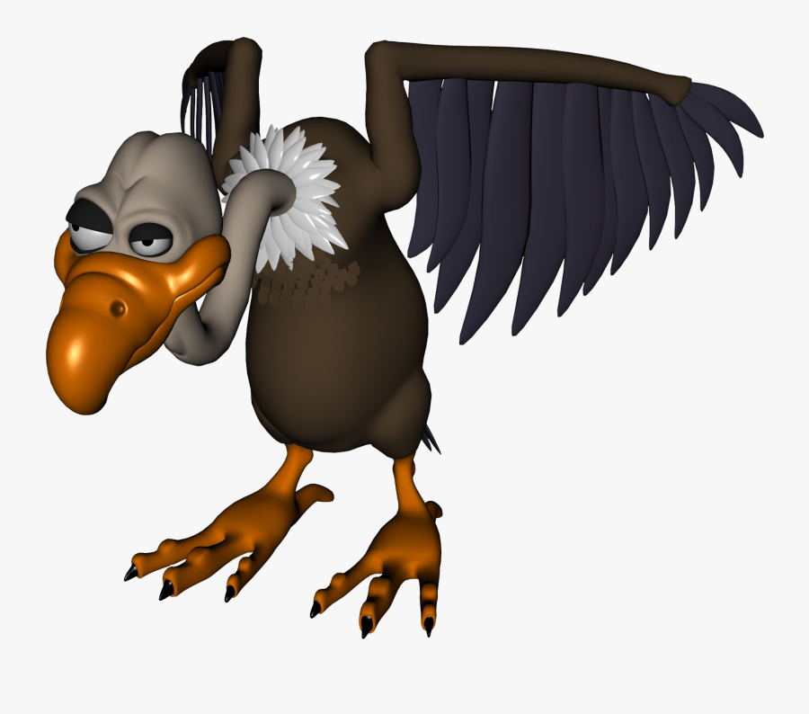 Cartoon Vulture - 3d Cartoon Vulture Model, Transparent Clipart