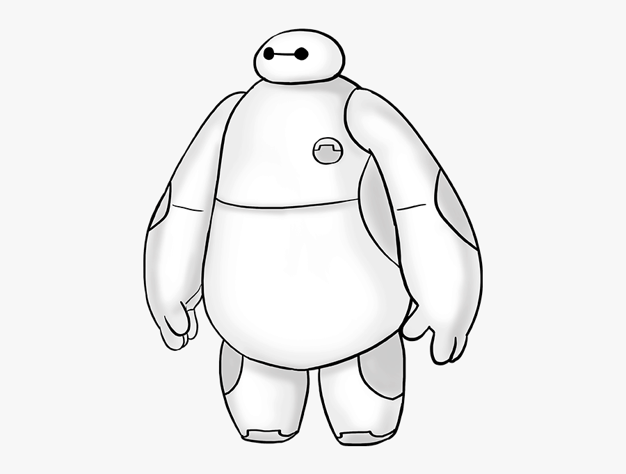How To Draw Baymax From Big Hero - Cartoon, Transparent Clipart