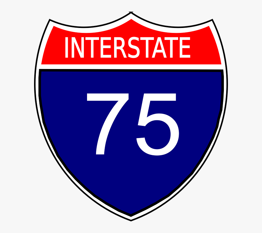 Interstate 75 Sign, Transparent Clipart