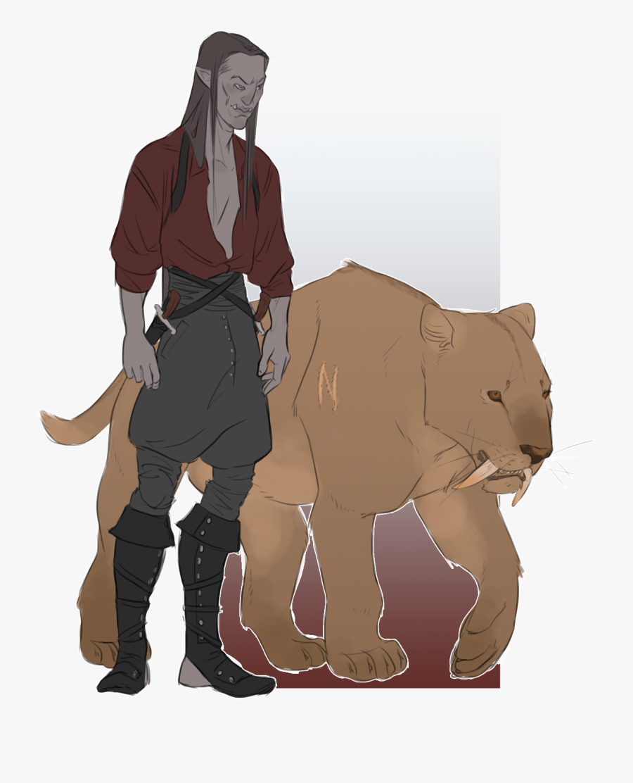 How Did The Saber Tooth Tigers Kill Prey - D&d Character Art, Transparent Clipart