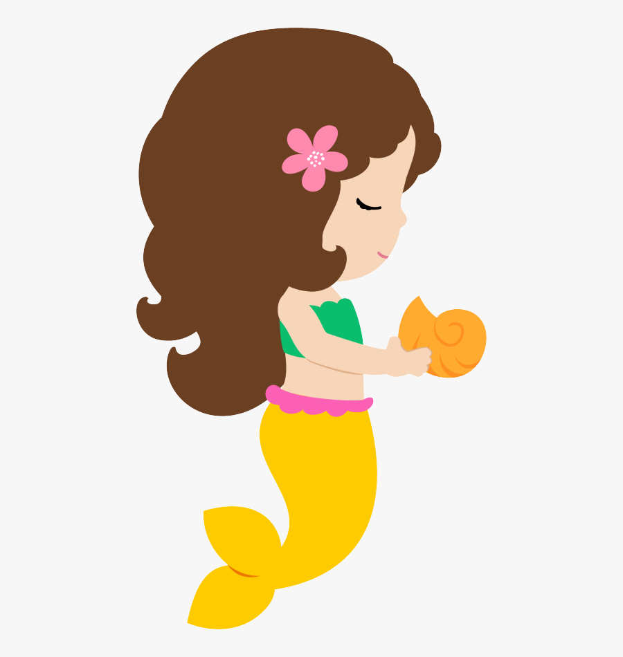 Cute Mermaid Clipart, Transparent Clipart