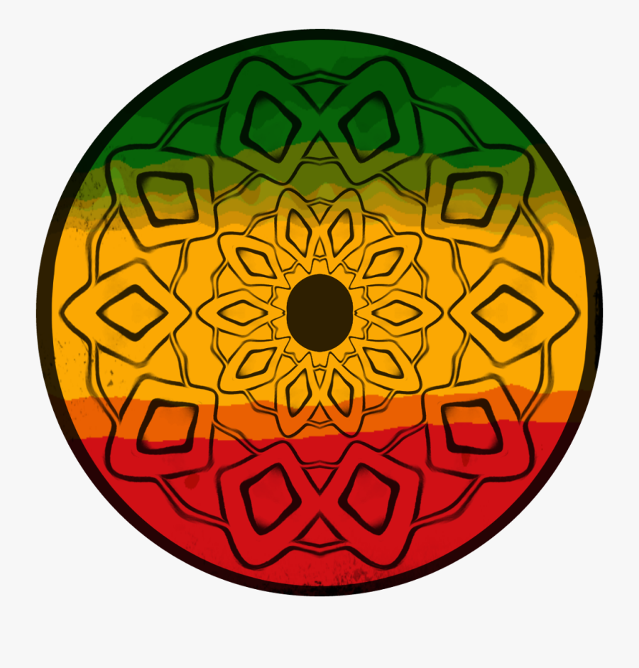 #mandala #vertjaunerouge #reggae #rasta #geometricpatterns - Mandala Reggae, Transparent Clipart