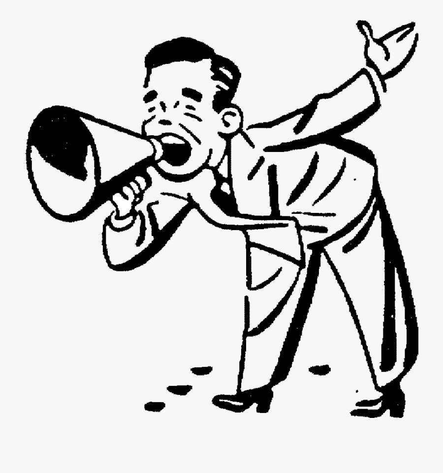 Transparent Announcement Png - Man With Megaphone Transparent Background, Transparent Clipart