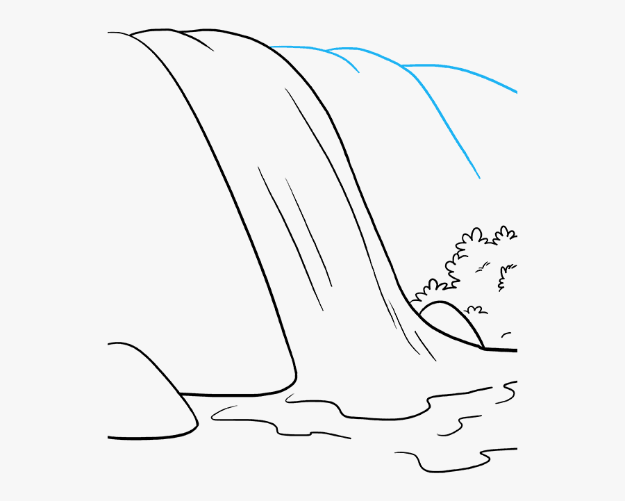 How To Draw Waterfall - Easy To Draw Water Fall, Transparent Clipart