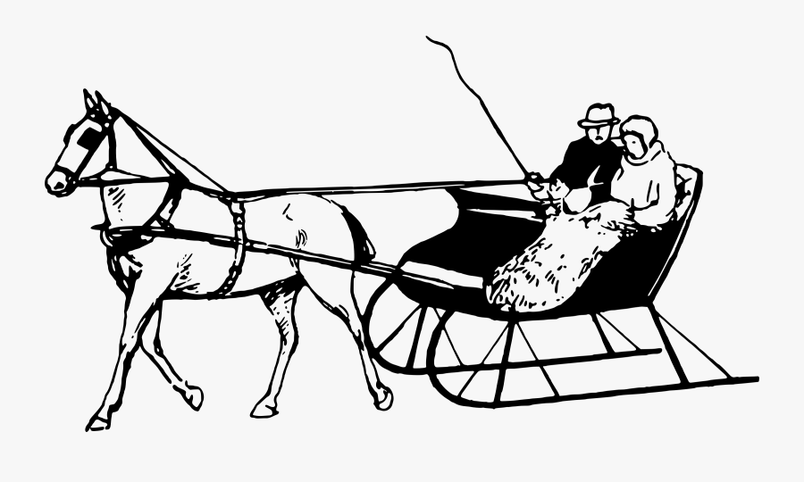 Horse And Sleigh Cartoon - Horse And Sleigh Cliparr, Transparent Clipart