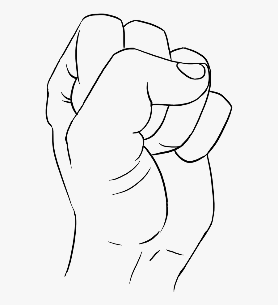 Clip Art How To Draw Fist - Line Art, Transparent Clipart