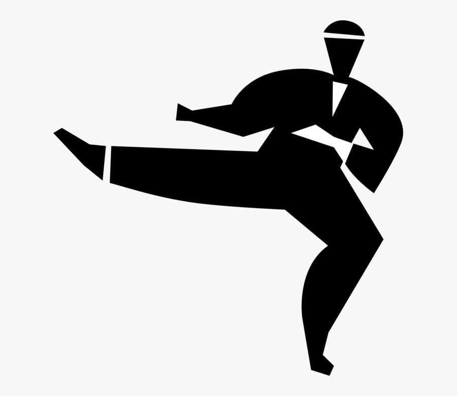 Vector Illustration Of Martial Arts Artist Performing - Illustration, Transparent Clipart