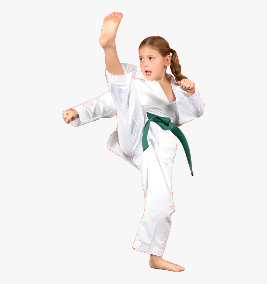 Kids Tsunami Martial Arts - Karate Girl Green Belt, Transparent Clipart