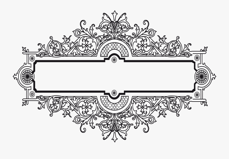 Transparent Filigree Clipart - Line Art, Transparent Clipart