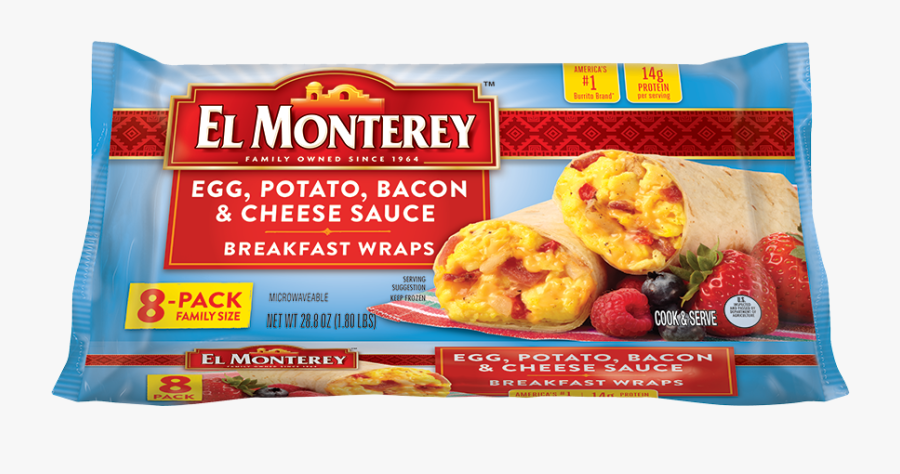 Breakfast Transparent American - El Monterey Breakfast Wraps, Transparent Clipart