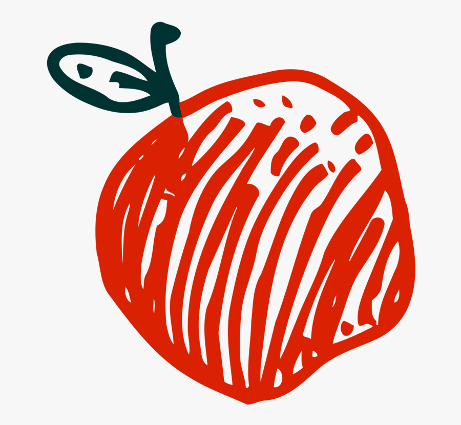 Food Clipart Delicious Fruit - Apple Sketch Vector Png, Transparent Clipart