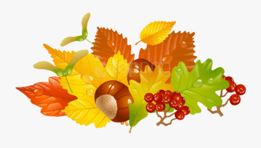 Free Png Download Transparent Fall Leaves And Chestnuts - Transparent Background Fall Clip Art, Transparent Clipart