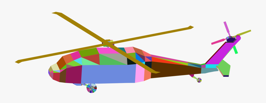 3d Low Poly Blackhawk Helicopter Prismatic Clip Arts - Helicopter, Transparent Clipart