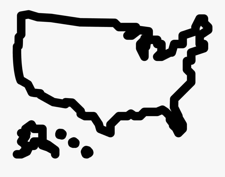 Usa Map Icon - Us Icon White Png, Transparent Clipart