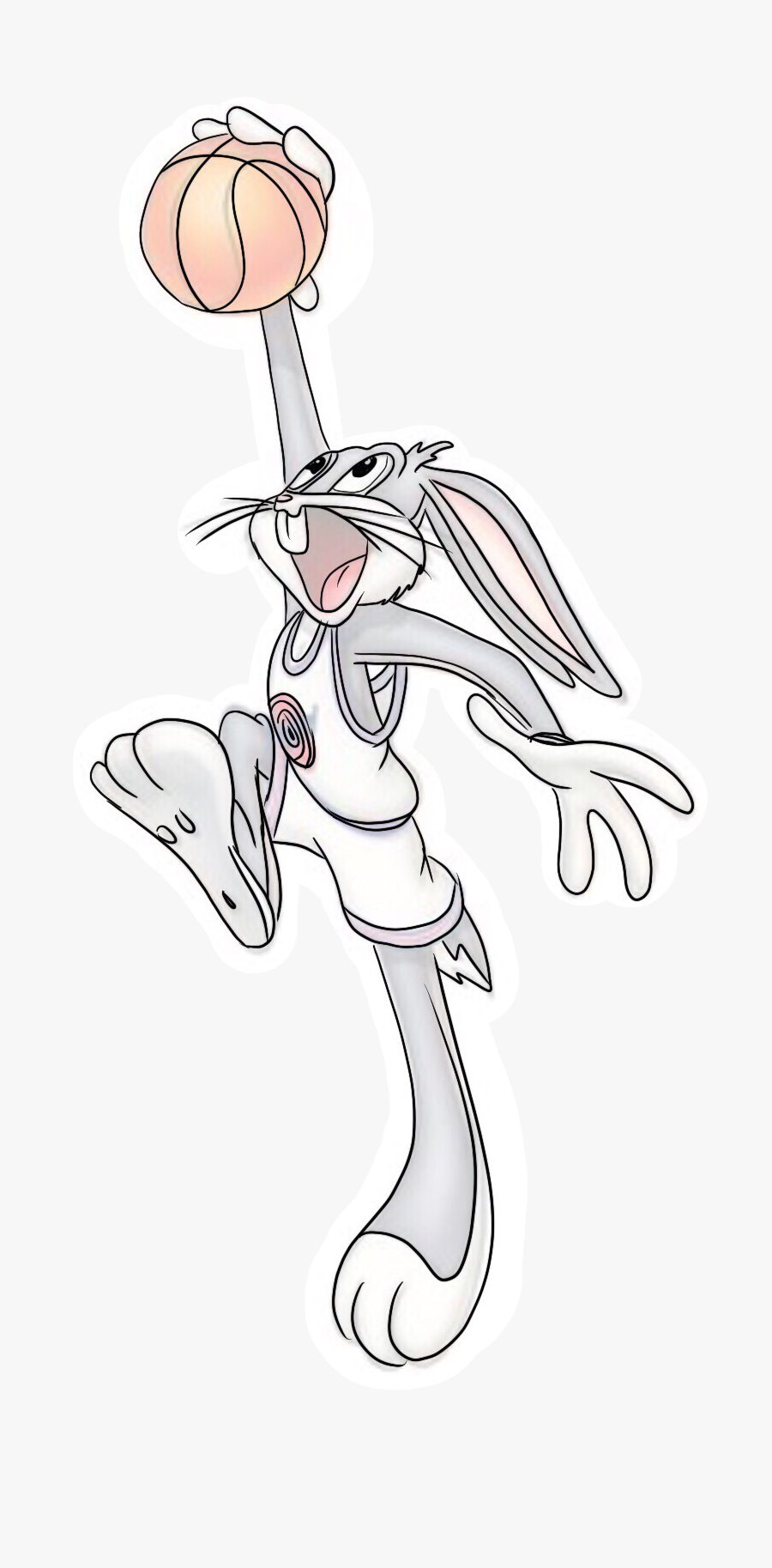 #bugsbunny #spacejam #basketball #challange #sticker - Illustration, Transparent Clipart