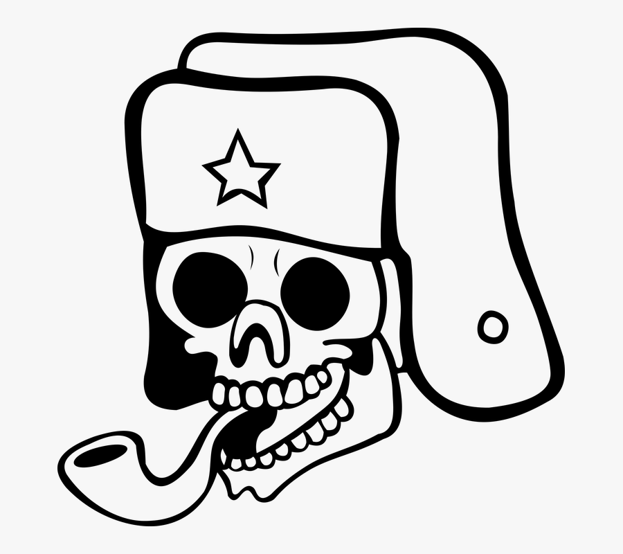 Skull, Tube, The Head Of The, Death, Teeth, Cap, Star - Skull, Transparent Clipart