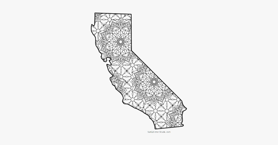 Free Printable California Coloring Page With Pattern - Adult Coloring Pages Texas, Transparent Clipart