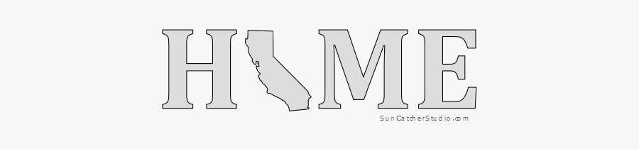 California Home Stencil Pattern Shape State Clip Art, Transparent Clipart