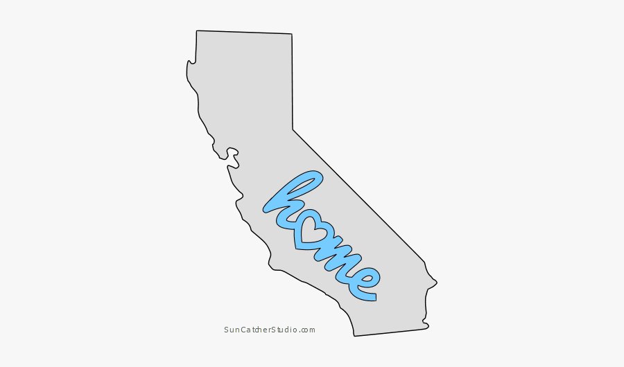 California Home Heart Stencil Pattern Template Shape - Poster, Transparent Clipart