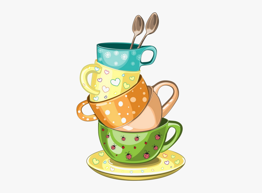 Stack Of Tea Cups Clipart, Transparent Clipart