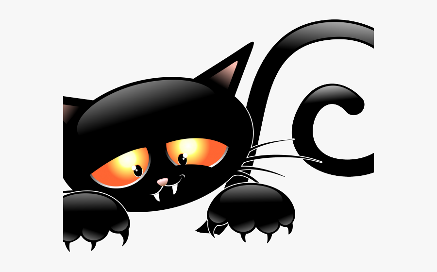 Halloween Cat Clipart - Clipart Black Cat Halloween Silhouette, Transparent Clipart
