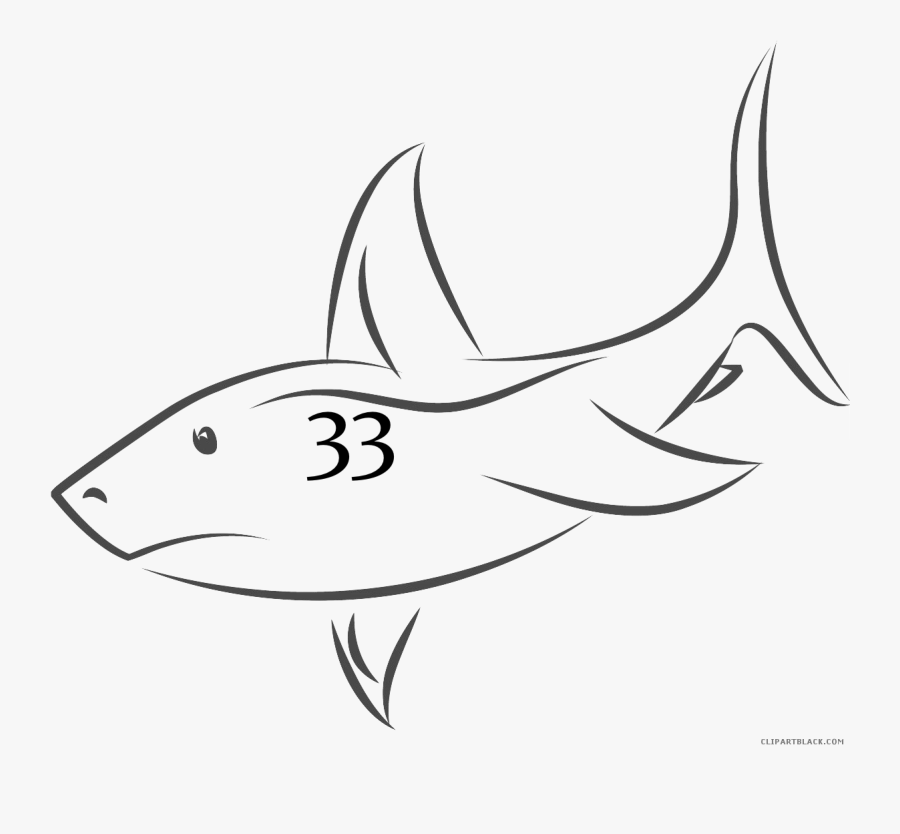 Shark Outline Png - Black White Shark Clipart Transparent, Transparent Clipart