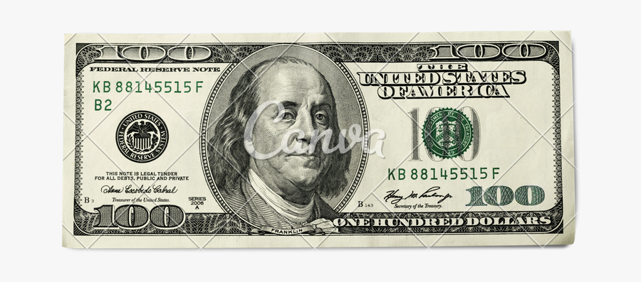 Clip Art Hundred Isolated Photos By - Hundred Dollar Bill Sticker, Transparent Clipart