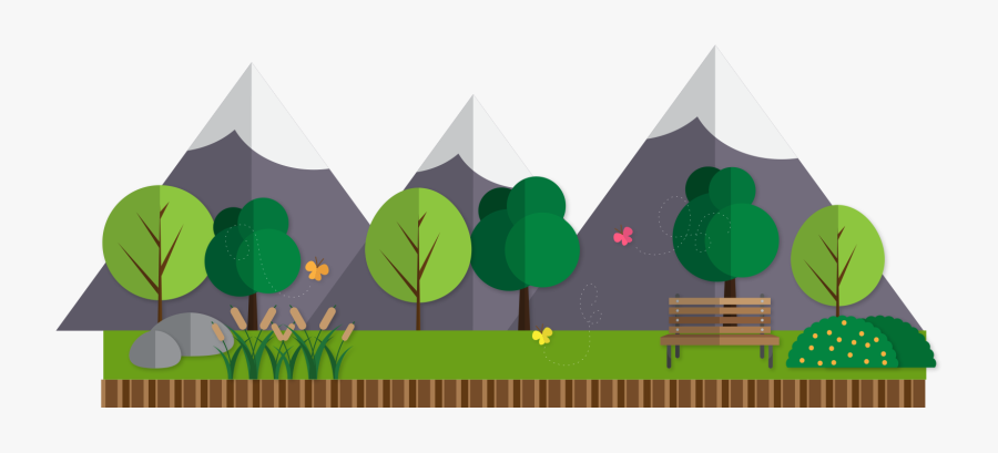 Flat Design Landscape Euclidean Vector - Landscape Flat Design Transparent, Transparent Clipart