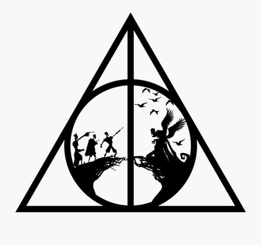 Harry Potter Black And White Clipart Deathly Hallows - Deathly Hallows Symbol Three Brothers, Transparent Clipart