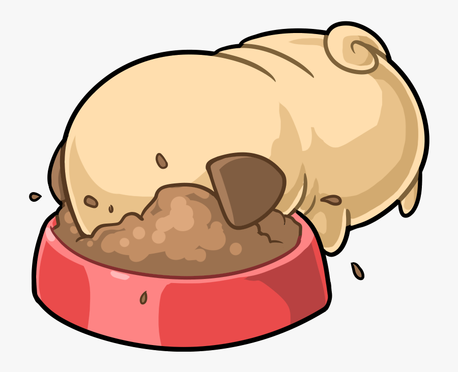 Pug Eating Food Cartoon Clipart , Png Download, Transparent Clipart