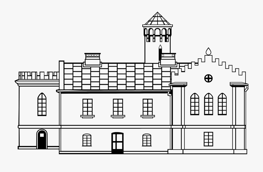 Mansion Black And White Clipart, Transparent Clipart