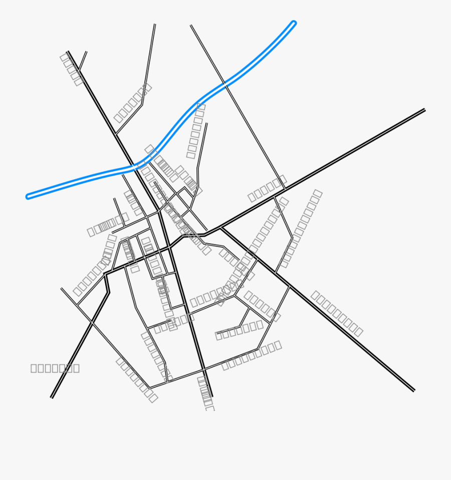 Map Of Stawiska In Poland Svg Clip Arts - Road Map Lines Vector, Transparent Clipart