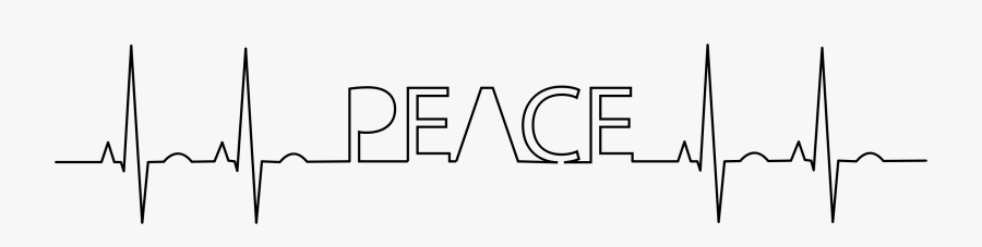 Svg Royalty Free Library Ekg Clipart Love Line - Peace Text Png Hd, Transparent Clipart