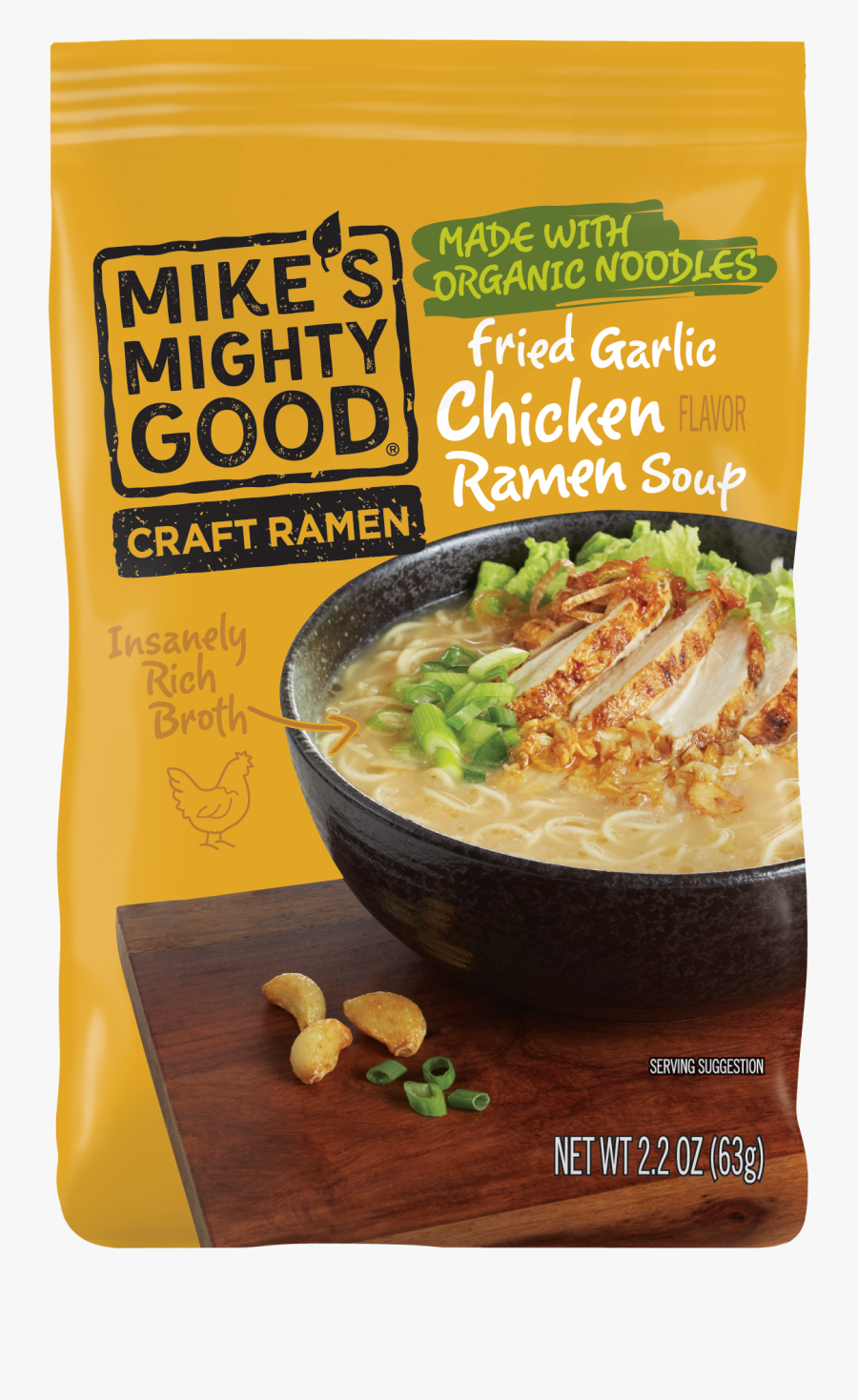 Soup Drawing Mee - Mikes Mighty Good Ramen Fried Garlic Chicken, Transparent Clipart