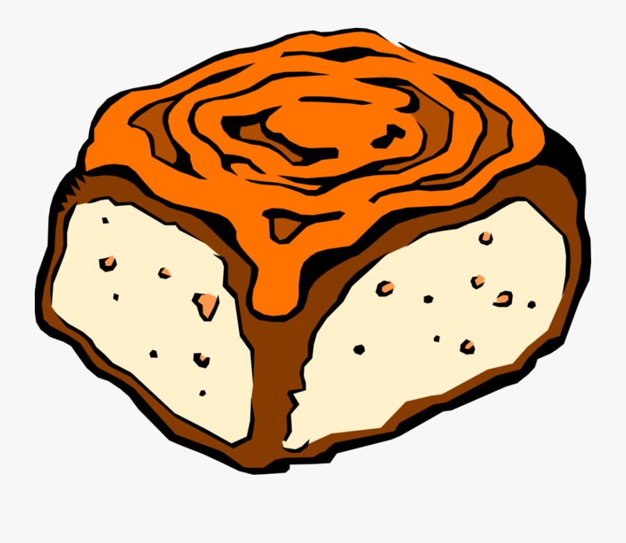 Vector Illustration Of Sweet Dessert Cake Cinnamon - Food, Transparent Clipart