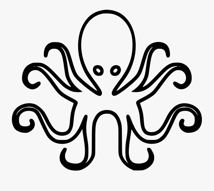 Clipart Octopus Outline - Devilfish Octopus Easy To Draw, Transparent Clipart