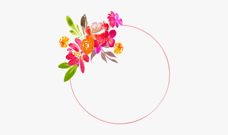 Watercolour Flowers, Watercolor Flowers, Frame, Floral - Zinnia, Transparent Clipart