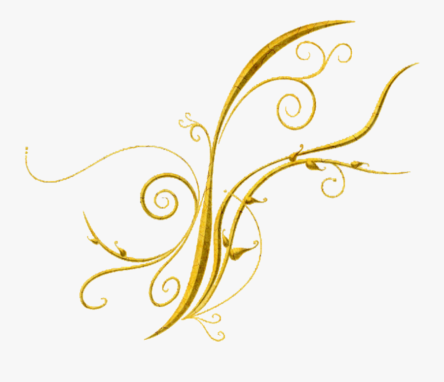 Transparent Swirl Divider Png - Gold Border Flower Png, Transparent Clipart